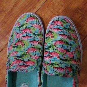 Vans slip on flamingo shoes 9.5
